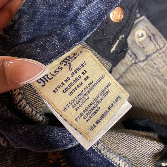 Miss Me Rhinestone Boot Cut Denim Blue Jeans - Picture 7 of 10